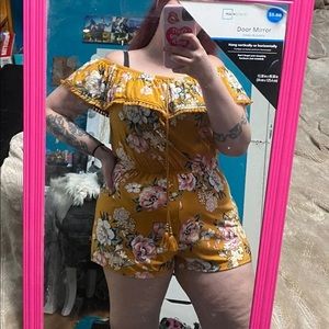 Yellow floral romper